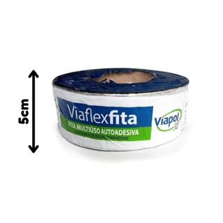 Fita Autoadesiva Viaflex Manta Asfaltica Aluminizada 5cm X 10m Viapol