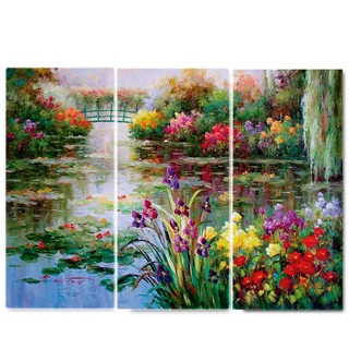 Quadro Claude Monet, lago delle ninfee, paisagem aquarela, para sala.