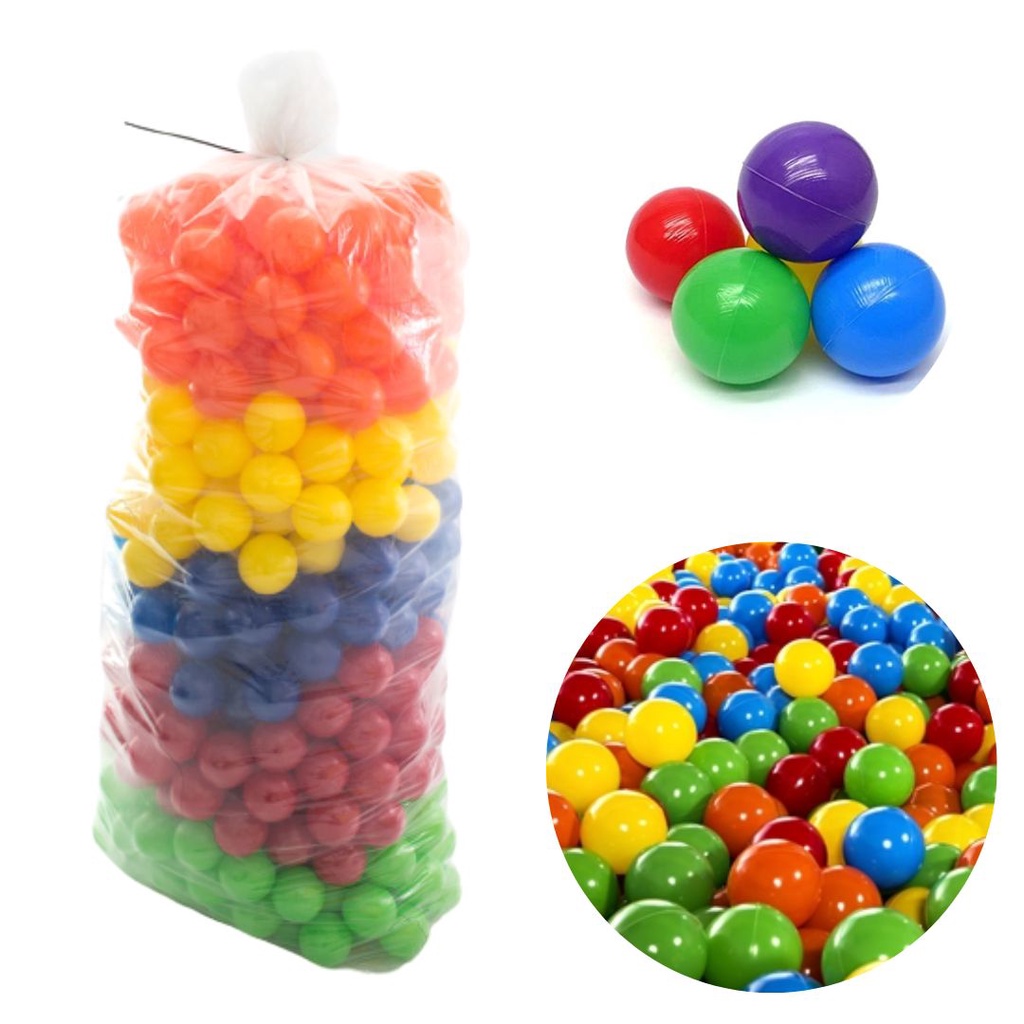 Bolsa com Bolinhas - Kit 100 Bolinhas Coloridas de Plástico - Braskit