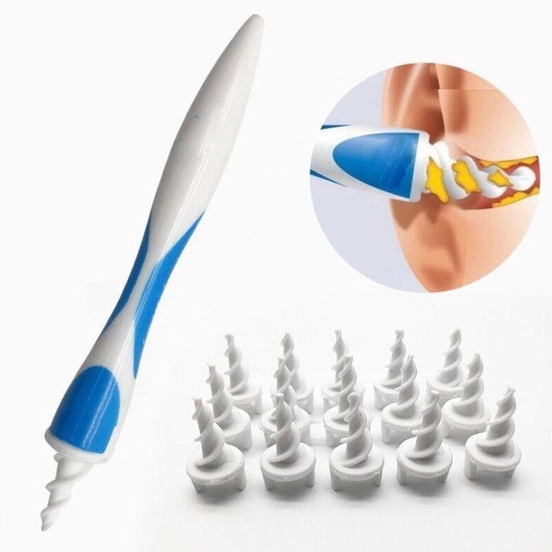 Limpador Remove Cera De Ouvido Orelha Limpeza Fácil Cotonete Com 16 Ponteiras