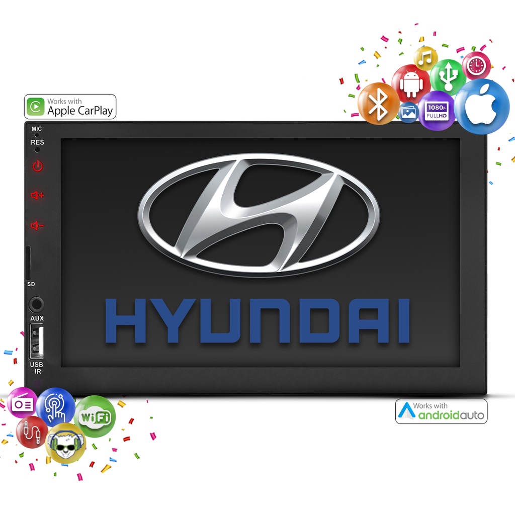 Central Multimidia 2 Din Mp5 Carplay Android Auto Wifi Hyundai Promocao ...