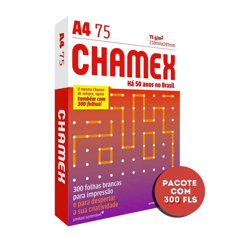 Papel Sulfite A4 Chamex Office Br 75g 210x297mm 300 Folhas Shopee Brasil 5986