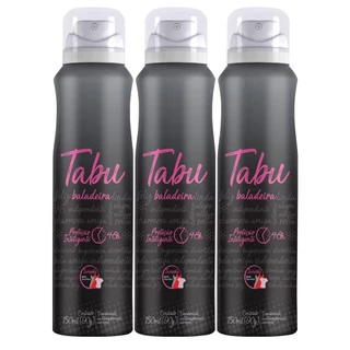 Kit Desodorante Aerosol Antitranspirante Tabu Baladeira 150ML (3 unidades)