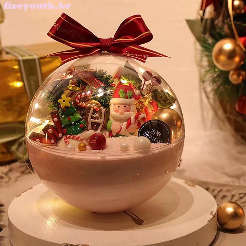 Árvore De Natal Em Plástico Bola Transparente Feliz 2023 Ano Novo Festa Decorações Doces Presente Decoração
