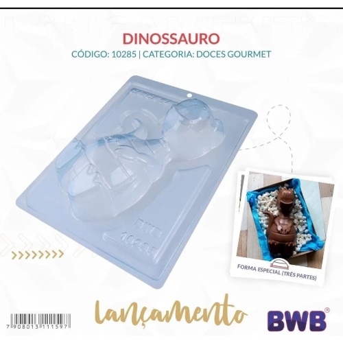 Forma 03 Partes Para Chocolate Dinossauro BWB COD : 10285