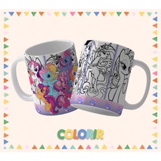 My Little Pony Caneca + Tigela + Livro para Colorir com 100