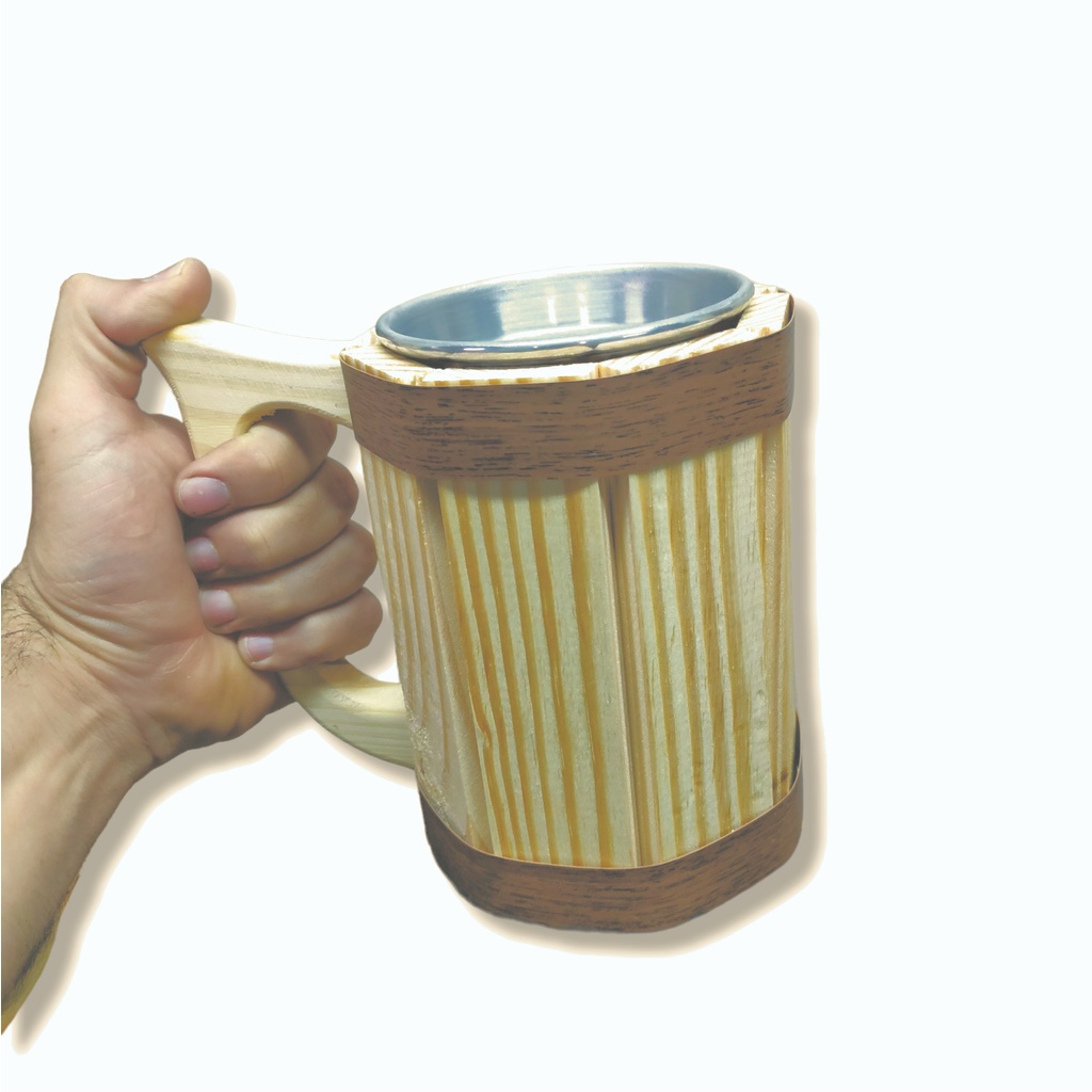 Caneca Barril De Madeira Viking Grande 600ml Chopp Cerveja para festas presente caneca rustica caneca viking
