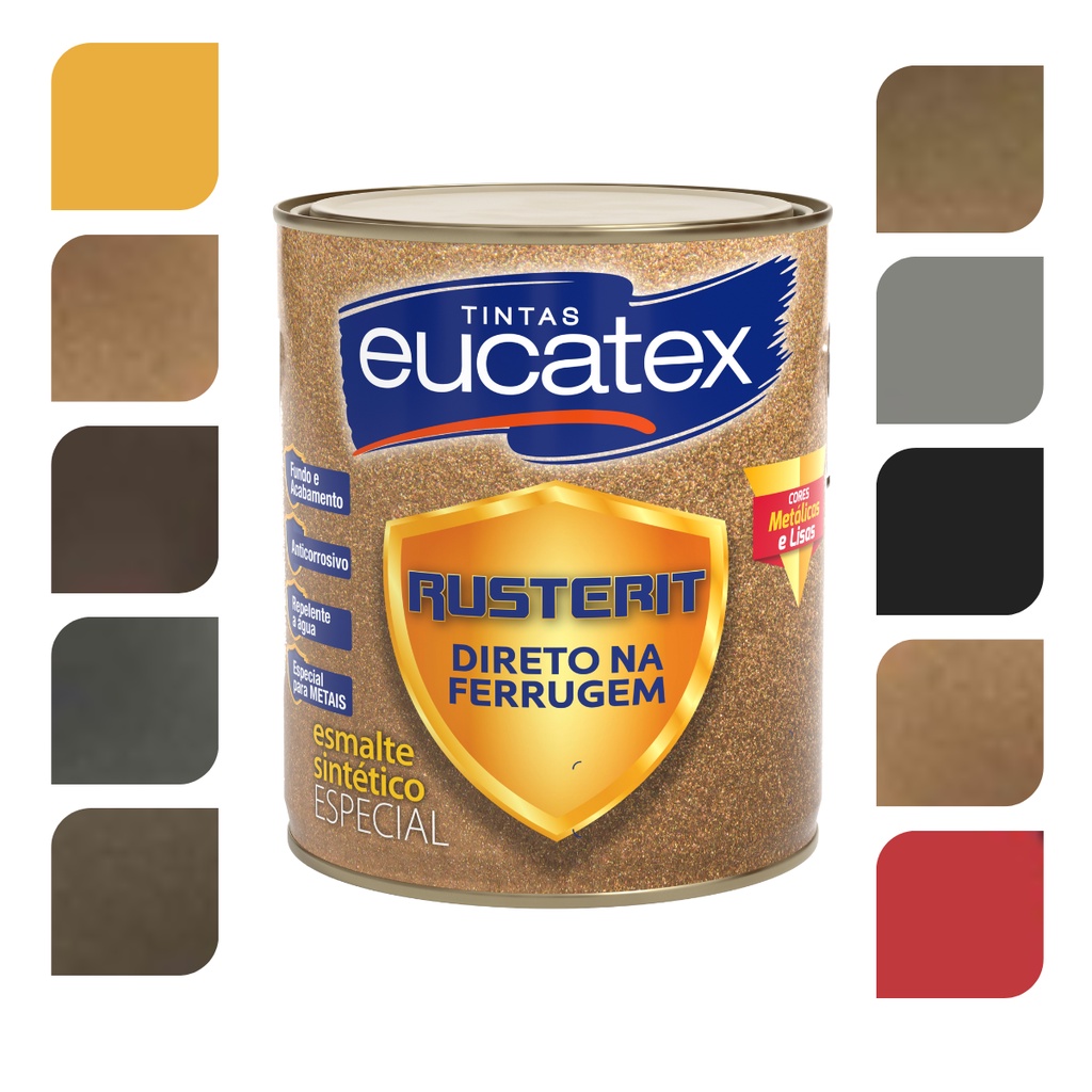 Tinta Para Ferro E Metais Direto Na Ferrugem 900ml	Escolha A Sua Cor
