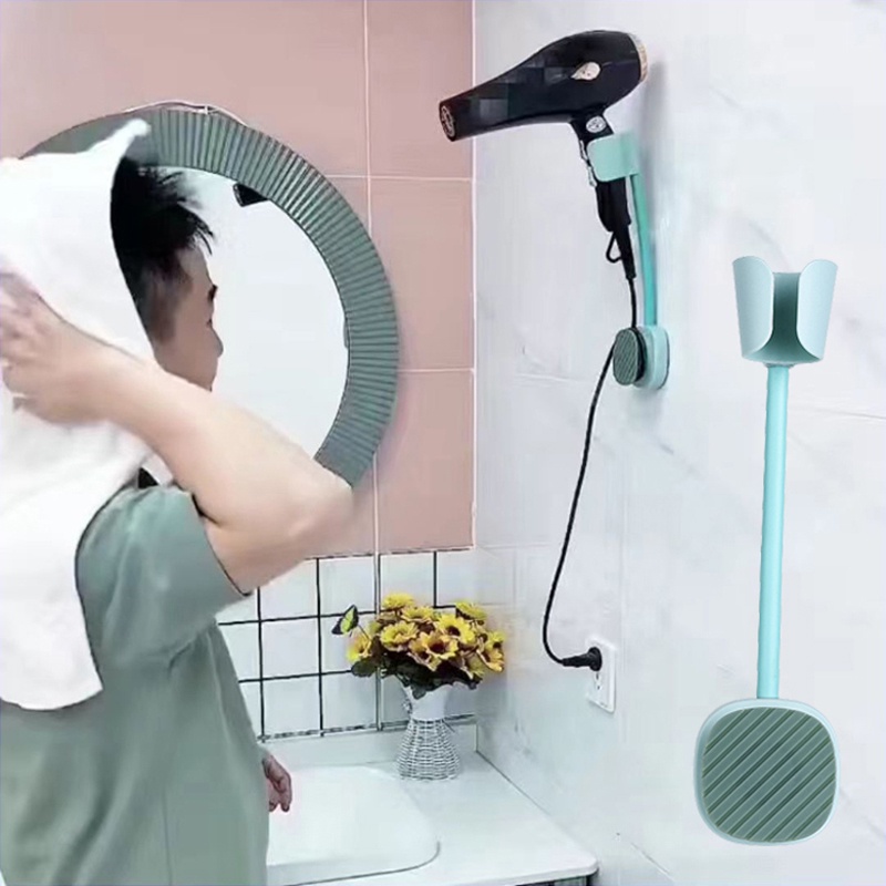 Secador de cabelo titular fixado na parede espiral metal organizador rack  titular cabide usando no banheiro