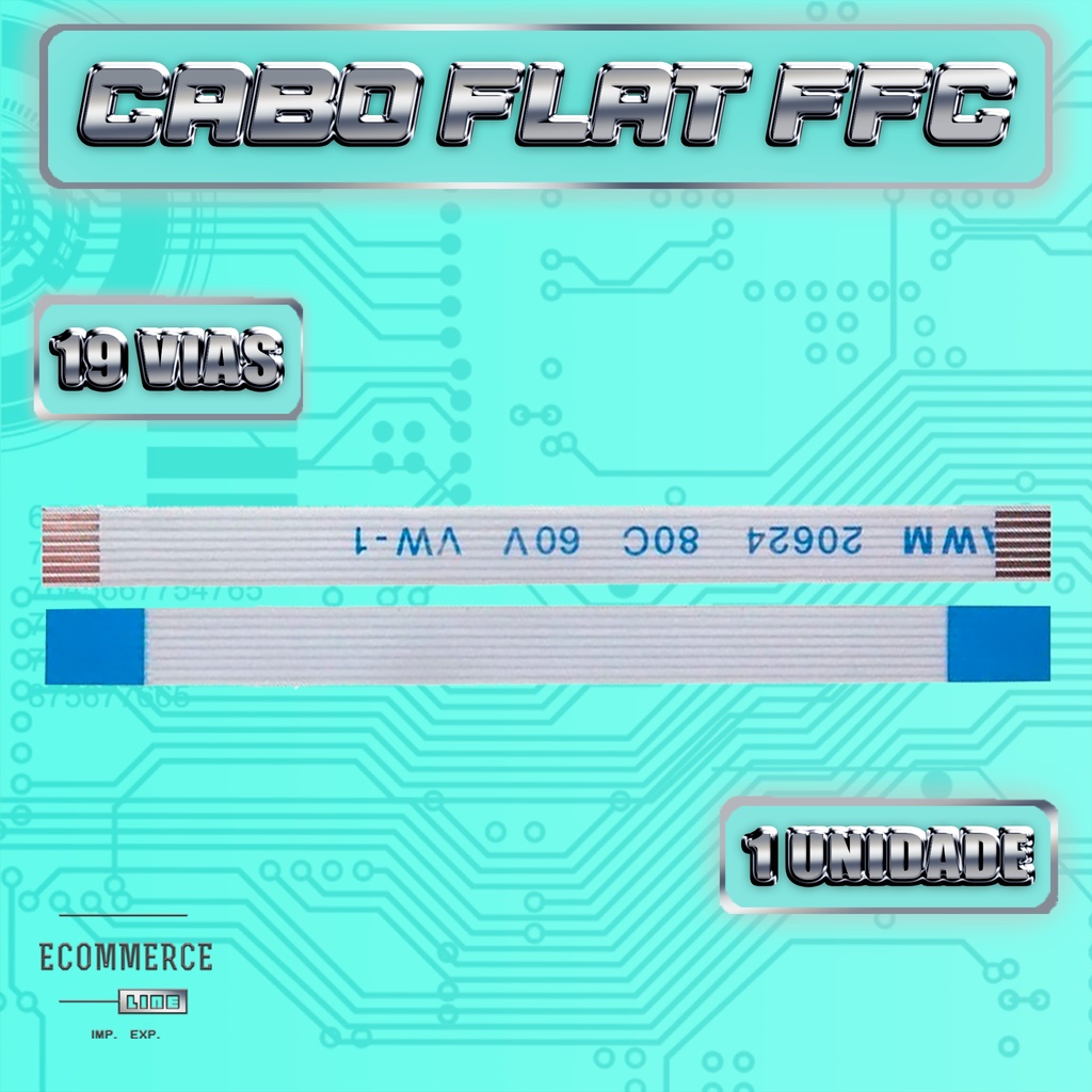 Cabo Flat 19 Vias 60 120 150 200 250MM Normal Invertido | Shopee Brasil