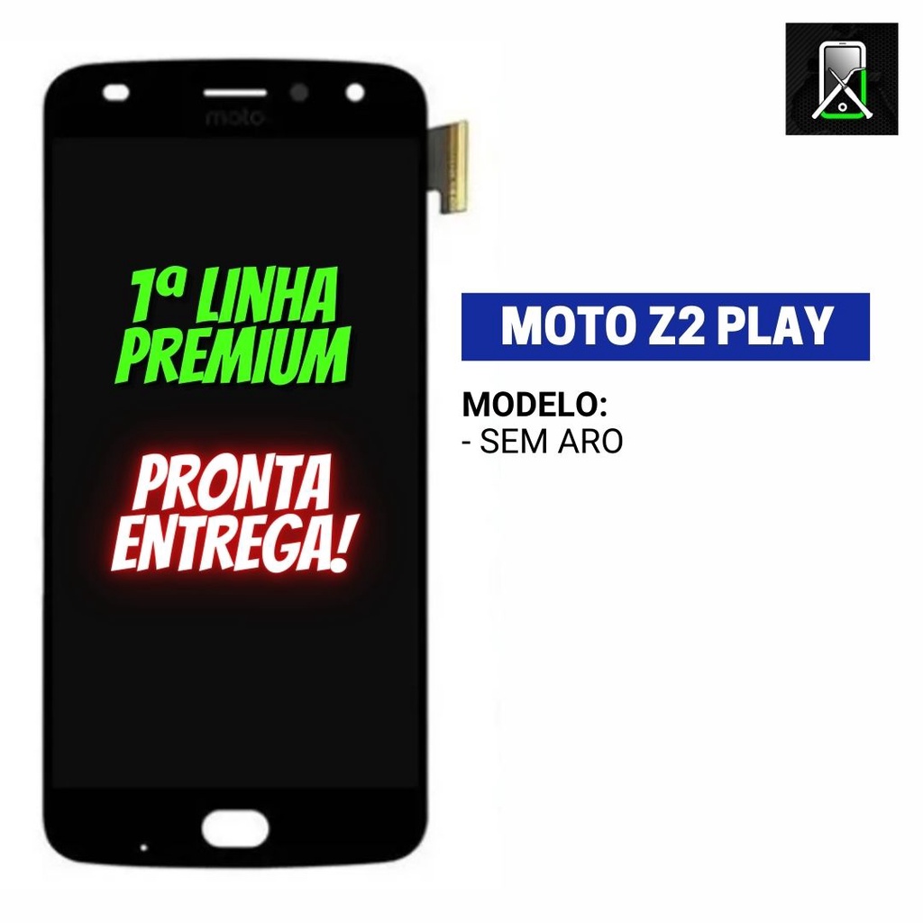 Lente In Vetro Con Adesivo Per Motorola Moto Z2 Play XT1710 &ndash; Ricambio Nero, One Click Components