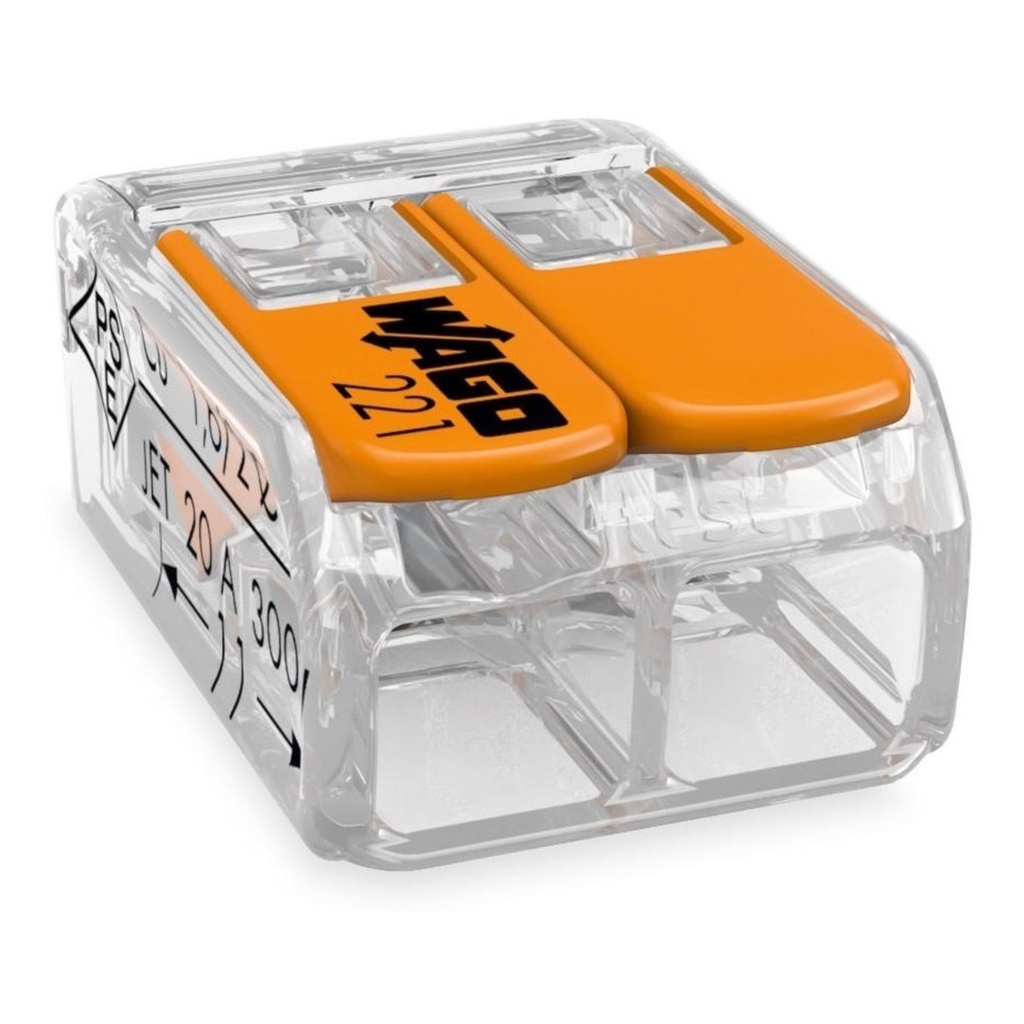 Conector Wago 6mm Emenda 2 Fios Modelo 221-612