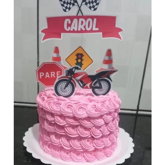 Personalizado motocicleta bolo topper nome personalizado idade homem  equitação estrada corrida motocicleta para festa de aniversário decoração  do bolo topper - AliExpress