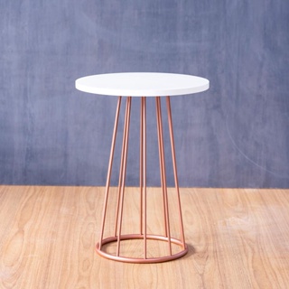 Mesa Redonda Lateral E Apoio Base Pe De Ferro Mesinha De Canto Decorativa Industrial