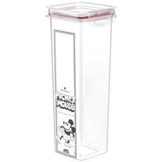 Pote De Acrilico Quadrado Mickey Mouse Empilhavel Com Tampa Hermetica 1,6L