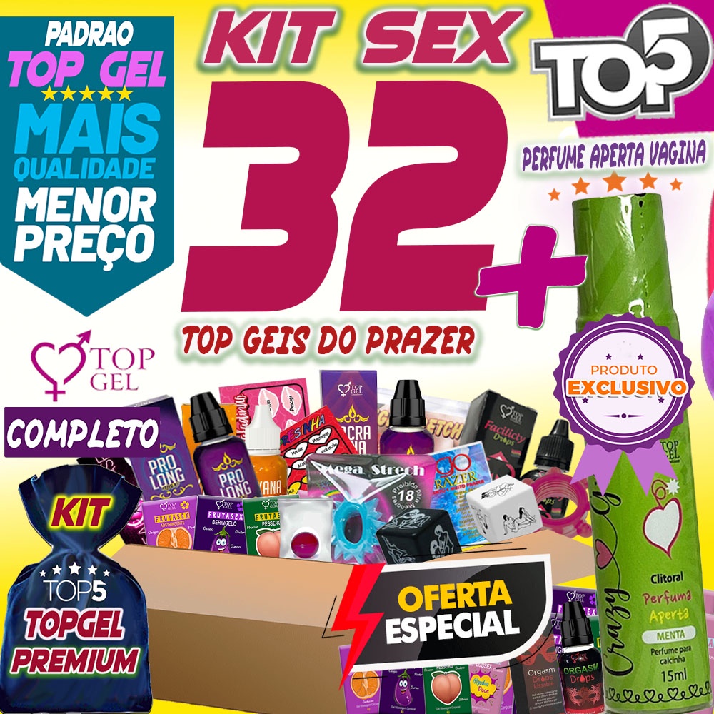 Kit Sex Shop 32 Produtos Eróticos Com Perfume Intimo Lubrificante