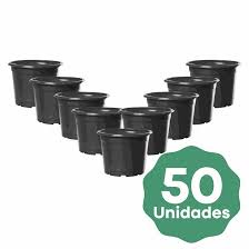 50 Vasos Pote 11 Holambra Preto para Flores Cactos Suculentas Rosa do Deserto Temperos 415ml