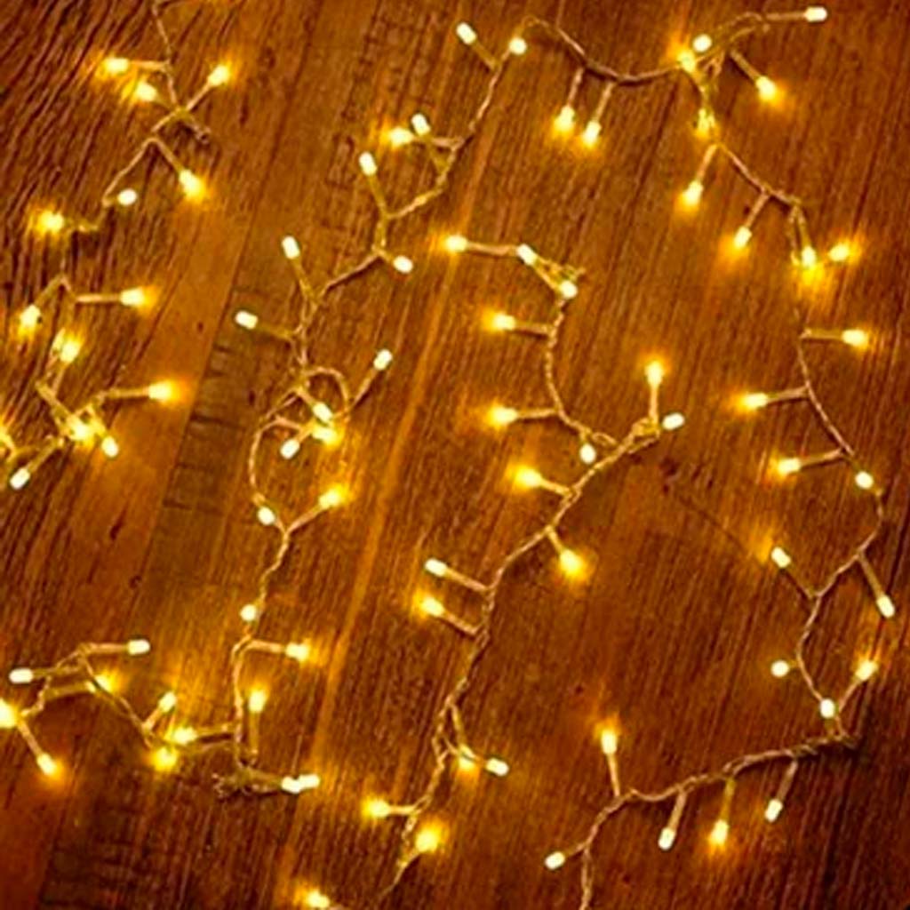 pisca 100 led 220v 9.7M branco frio, branco quente, azul ou colorido c/ fio transparente