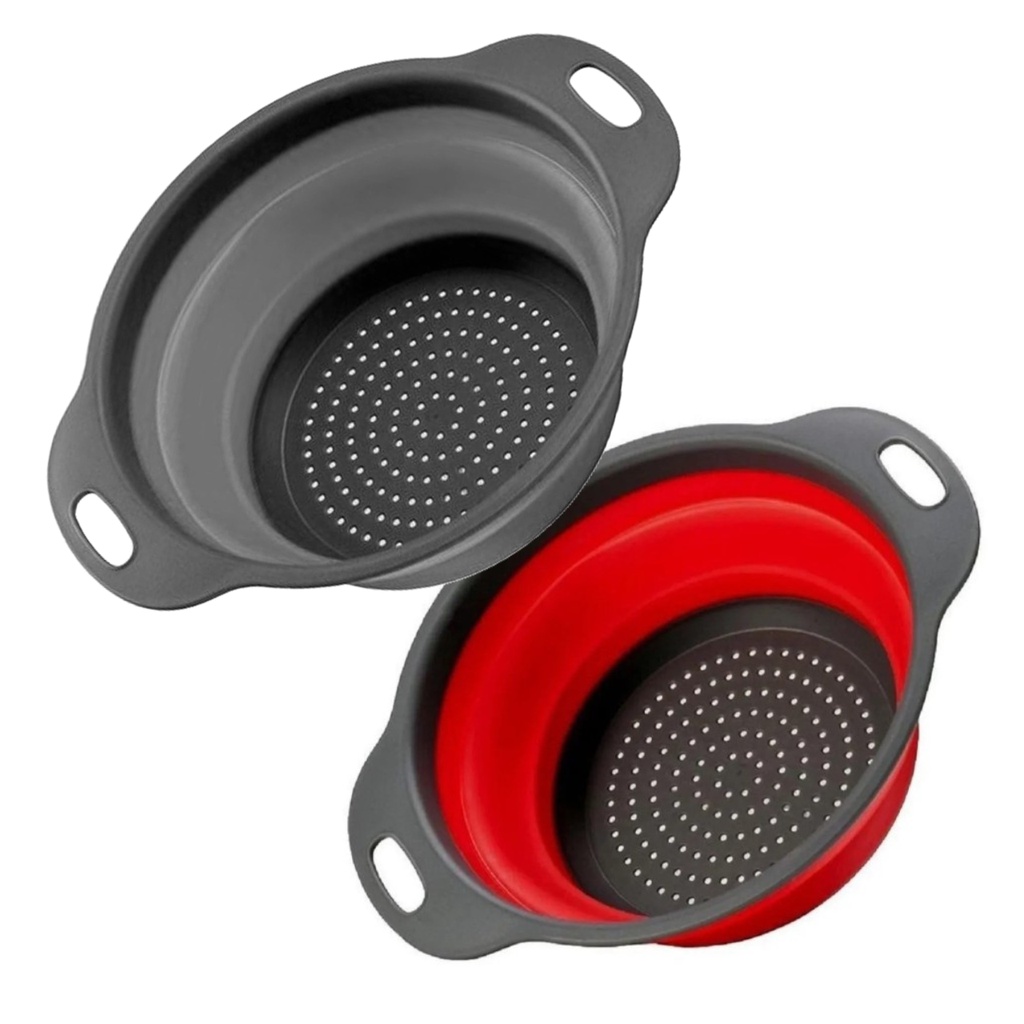 Escorredor Retrátil Silicone 24cm 29cm Lavador Dobrável Macarrão Legumes Verduras Frutas Massas Alimentos