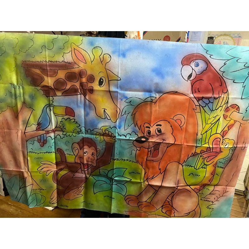 Painel de tnt estampado tema Safari, Floresta, animais, bichos. Ideal para decorações de aniversários e festas infantis