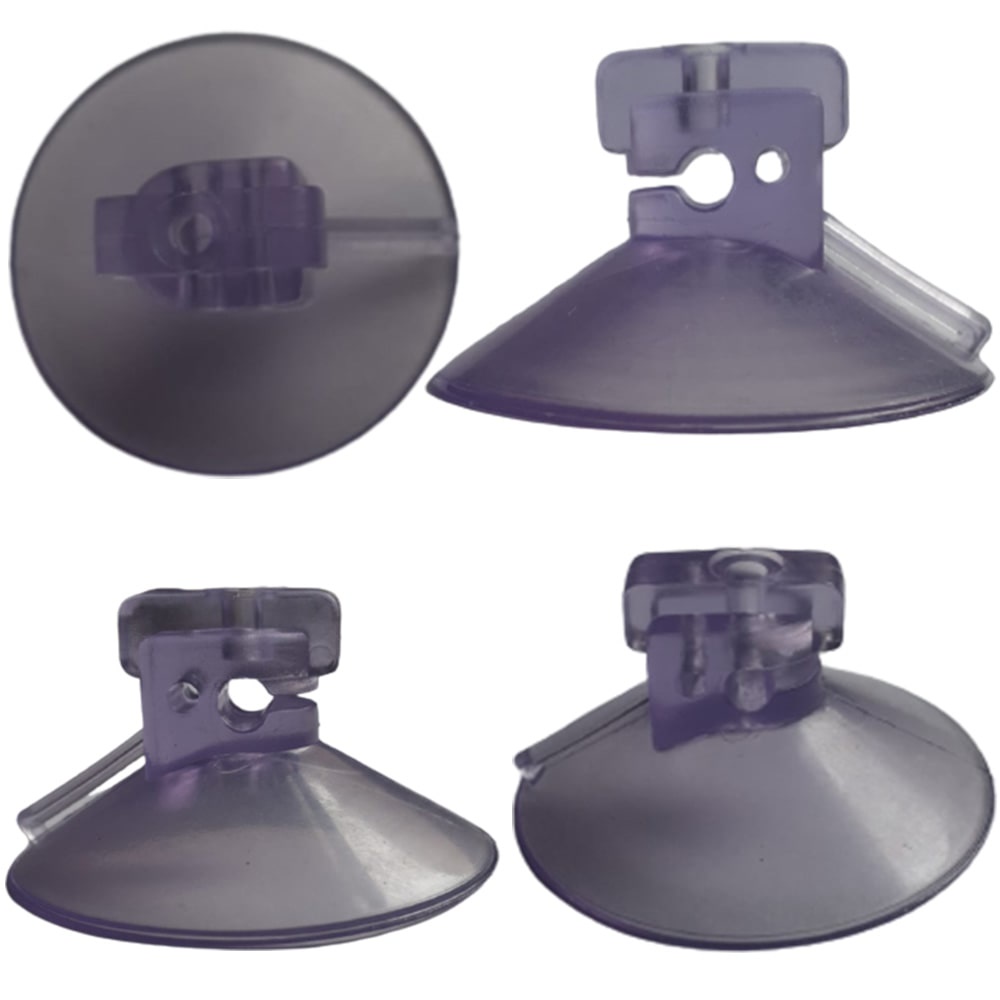 10 Ventosas 4 cm C/Corte Lateral Silicone Vidro Acrílico Pvc