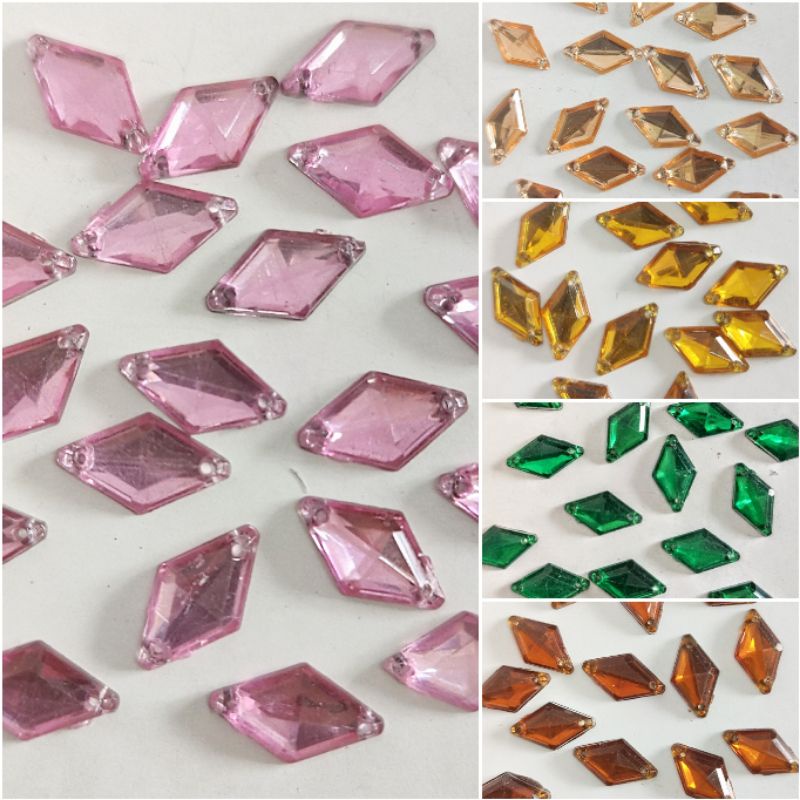 Chaton Losango 9x15, com furo - 100 unidades