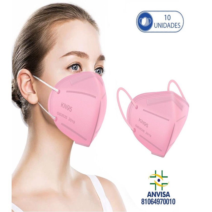 10 Mascaras Respiratorias KN95 PFF2 WWDoll 5 Camadas Rosa | Shopee Brasil