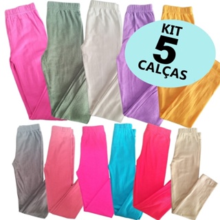 Kit com 4 calca legging infantil cotton atacado criança juvenil calças  leggings legue leg estampada lisa moda infantil calca menina calca juvenil  - START HAPPY - Calça Legging - Magazine Luiza