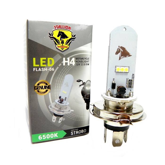 Lâmpada Modelo H4 Led SUPER BRANCA 6500K COM STROBO Stallion Titan 125 150 160 Cbx250 Cb300