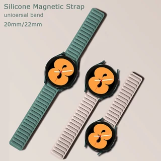 20mm 22mm Alça Magnética De Silicone Para Relógio Samsung Galaxy 42mm 46mm Watch 3 4 45mm 41mm Amazfit Bip GTR Strap
