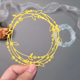 Corte De Metal Em Círculo Molde Gravação Relevo Stencil Cartão De Boas Festas DIY Artesanato Cortes De Moldura