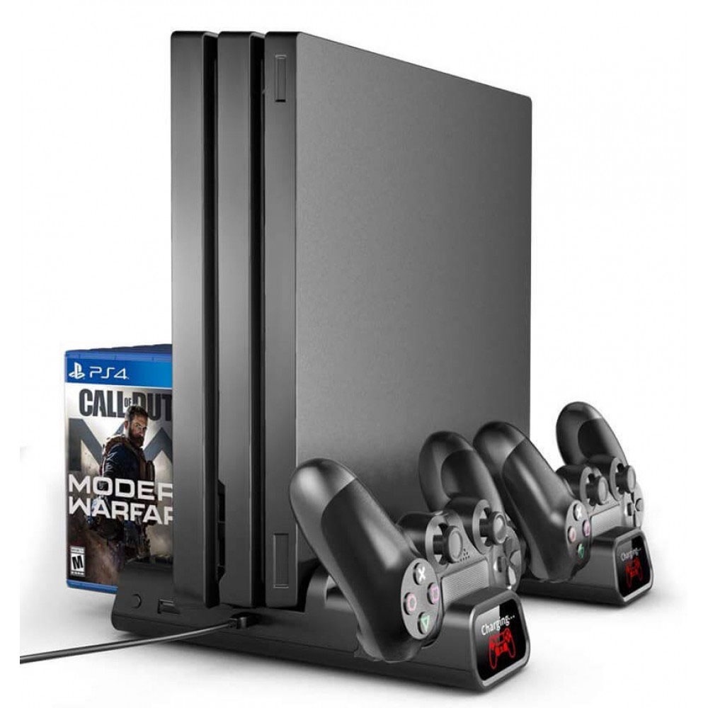 Suporte Base Cooler Para Ps4 Slim/Pro/Base Com Carregador Duplo De ...