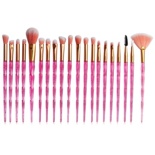 Kit 20 Pinceis Diamond Transparente De Maquiagem Make-UP Brilhante Kit De Cosmética