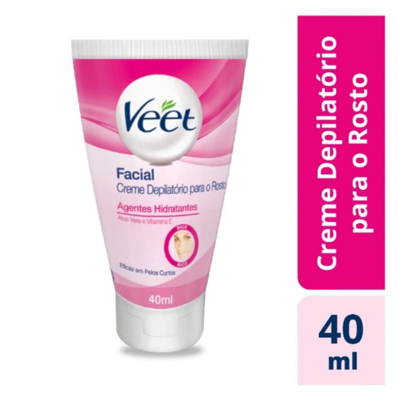 Veet Creme Depilatório Facial Para Buço Com Agente Hidratante 40ml ...