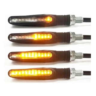 Kit 4 Peças Pisca Palito Slim De Seta Led Sequencial Esportiva Para Moto Amarelo Universal 12V em Oferta na Shopee