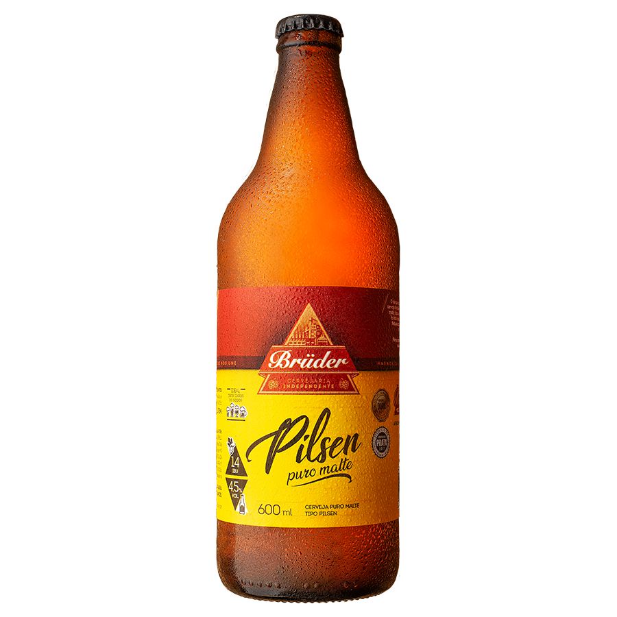 Cerveja Artesanal Brüder Pilsen Puro Malte 600 ml | Shopee Brasil