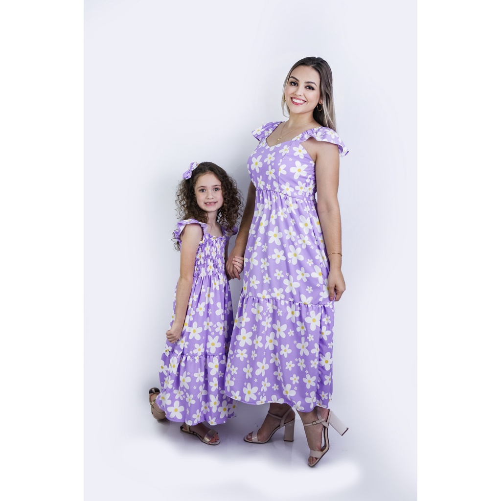 Vestido Princesa Mãe e Filha Lilas