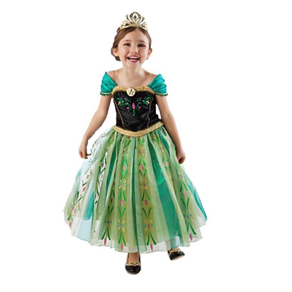 Vestido Fantasia Princesa Anna Verde Princesa ANA Shopee Brasil