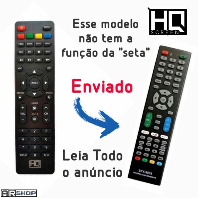 HQ Controle Remoto TV HQ Universal 32" 39" 43" 49" 50" 55"