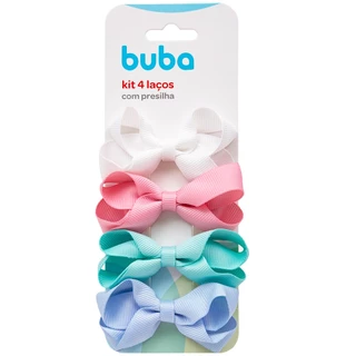 Kit De Laços Sortidos Infantil Com Presilha 4un 15305 - Buba
