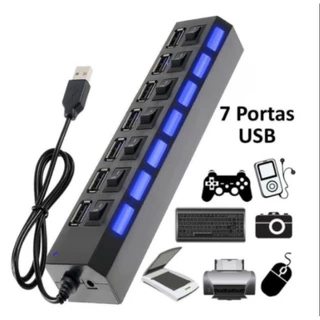 Hub Usb 2.0 Extensão Usb De 4 ou 7 Portas