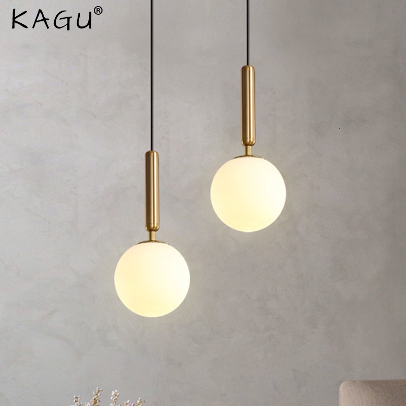 KAGU Lâmpada Pendente Dourada Moderna Luxuosa Bola De Vidro Luminária Pendurada Luzes Para Decoração De Quarto Sala De Jantar Iluminação