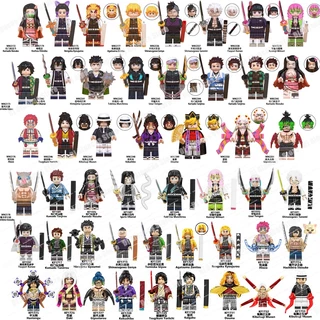 Caçador De Demônios Anime Construindo Minifiguras Muzan Tanjirou Nezuko Brinquedo De Ação Zenitsu Giyuu Figuras Montagem De Brinquedos