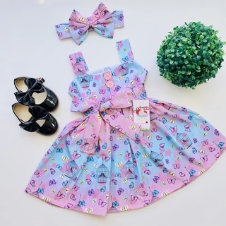 Vestido Infantil Jardim Encantado Safari Collor Lili Menina Bebe