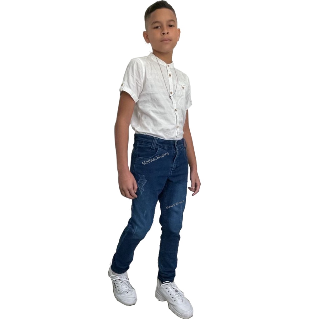 CALÇA JEANS JUVENIL MASCULINA SLIM - 106968