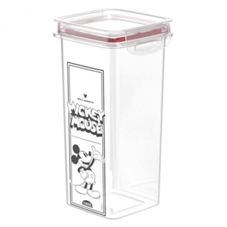 Pote De Acrilico Quadrado Mickey Empilhavel Com Tampa Hermetica 1240ML