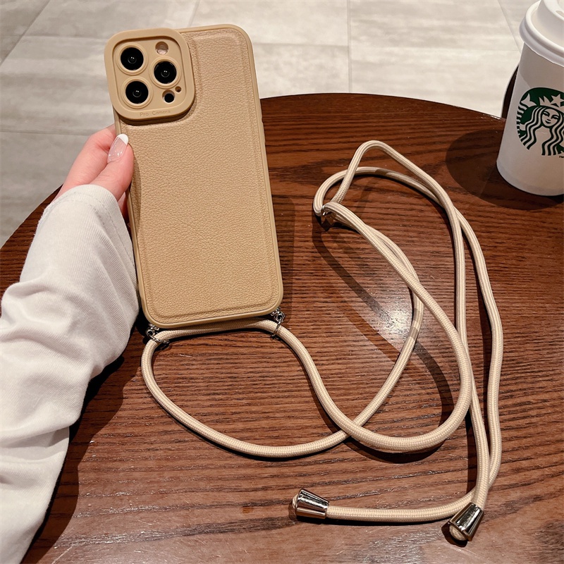 Capa De Couro 3D De Luxo Compatível Com IPhone 14 13 12 11 Pro X XS MAX XR 7 8 Plus Se2020 Anti-Perda Transversal Cordão Traseira