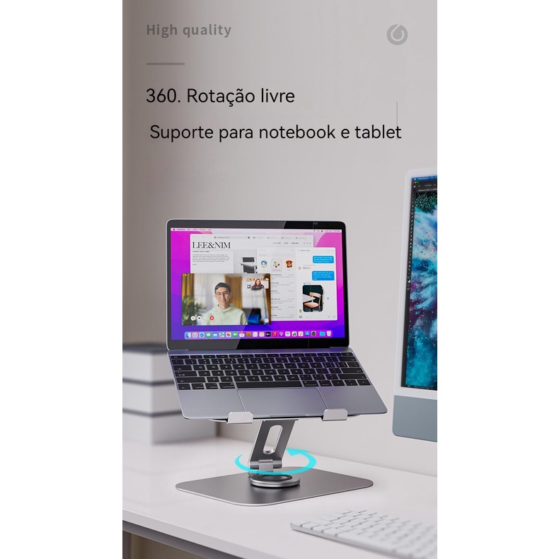 Suporte Giratório 360° Lululook de alumínio compatível tablets de 4 à 13  Polegadas - Balbino Shop