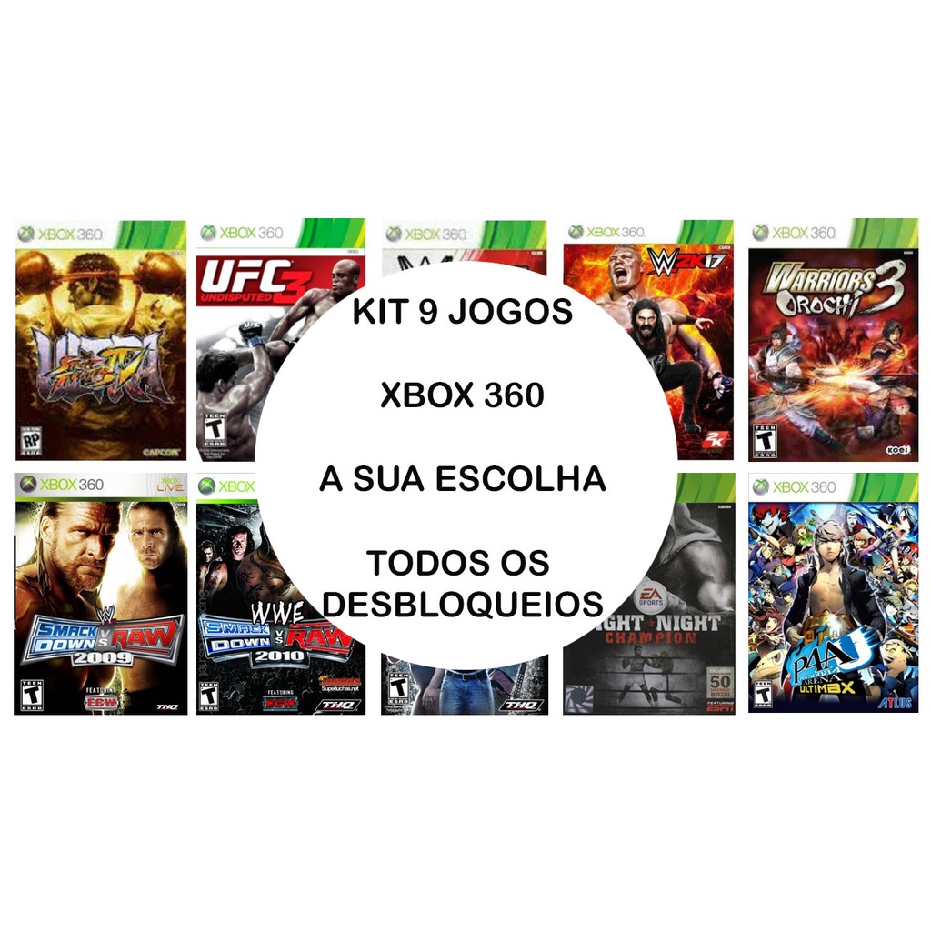 Kit 9 Jogos Xbox360 Desbloq Leia Atentamente As Imagens E O Anuncio