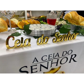 Escrita Ceia do Senhor - Acrílico Dourado
